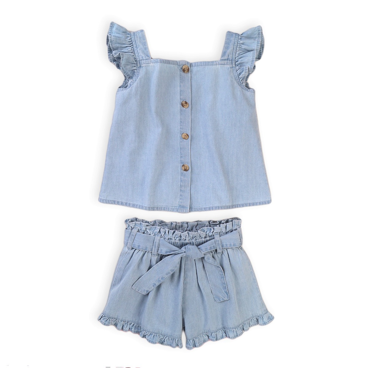 Set top si pantaloni scurti denim minoti sherbet