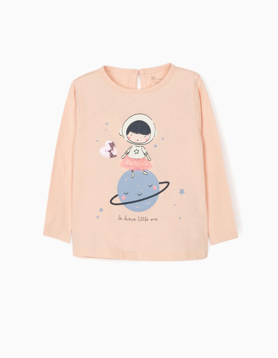 Tricou cu maneca lunga si imprimeu Zippy Brave