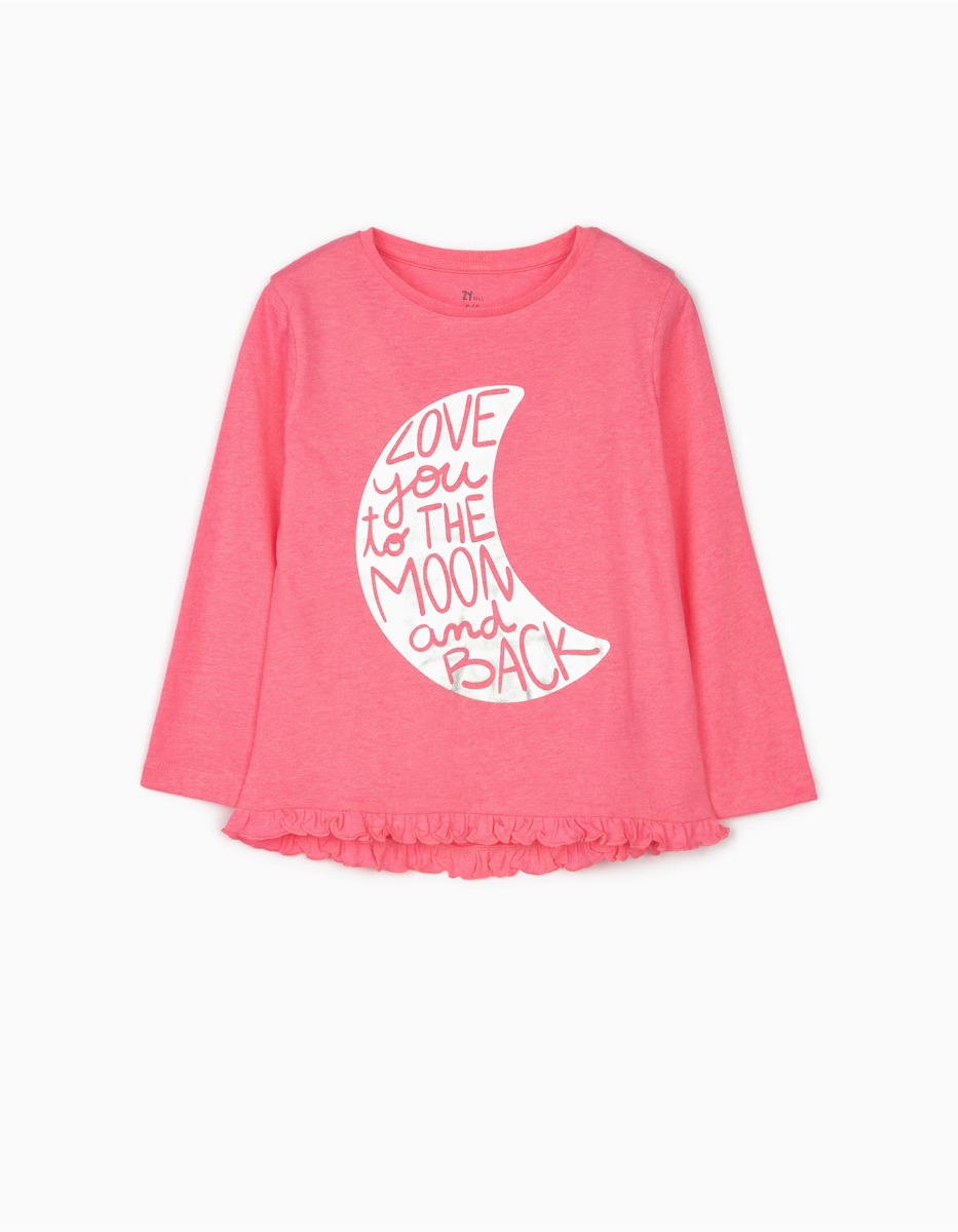 Tricou cu maneca lunga si imprimeu zippy moon