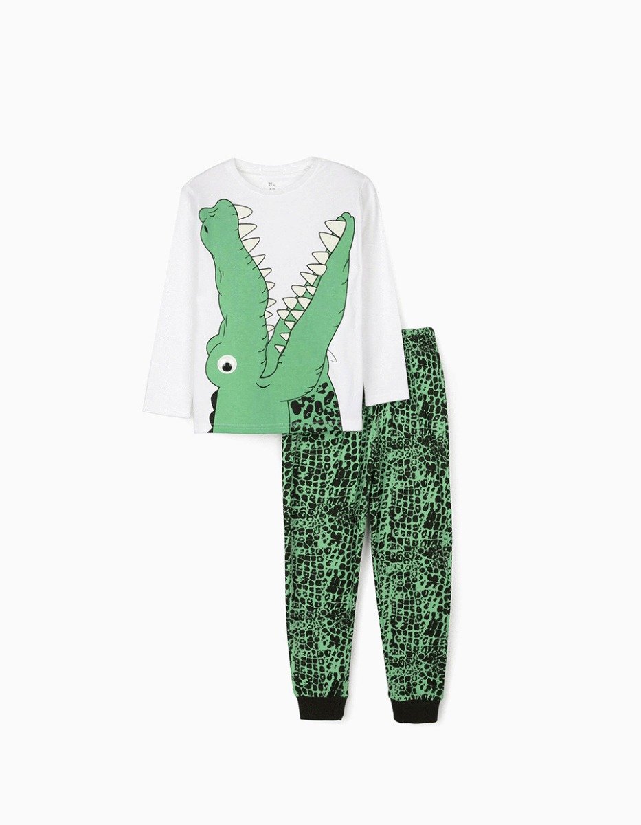 Pijama cu imprimeu zippy croco