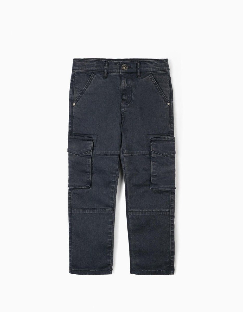 Pantaloni Jeans Cargo Zippy Blue noriel.ro imagine noua responsabilitatesociala.ro