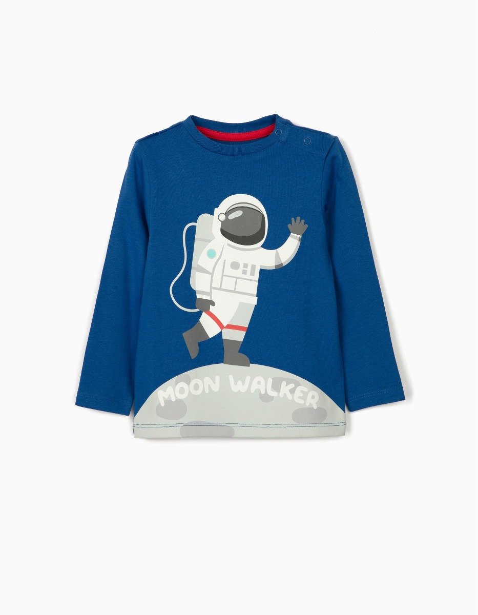 Tricou cu maneca scurta si imprimeu Zippy Moon Walker