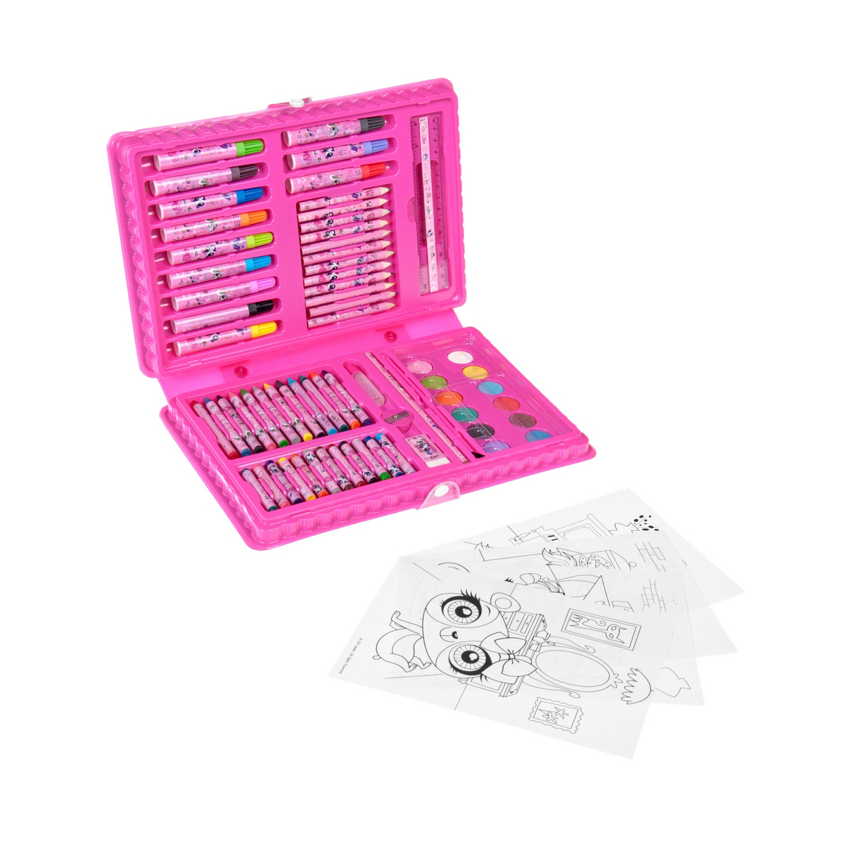 Trusa artistului cu acuarele si culori, littlest pet shop, 68 piese