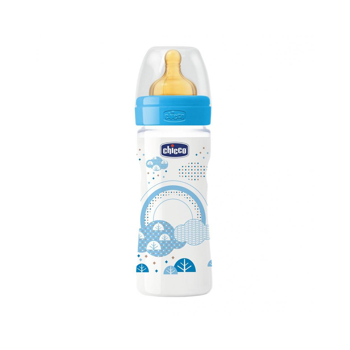 Biberon Wellbeing PP Chicco, 250 ml, 2 luni +, Albastru CHICCO