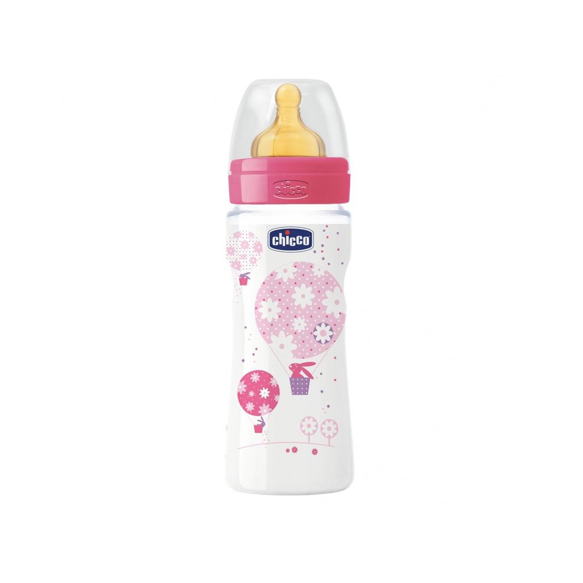 Biberon wellbeing chicco, 330 ml, 4 luni +, roz