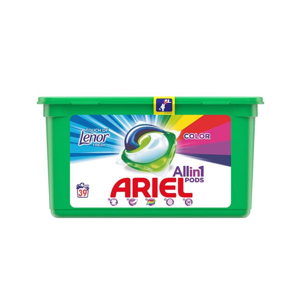 Detergent ariel capsule 39 x 27g lenor touch 3 in 1 pods