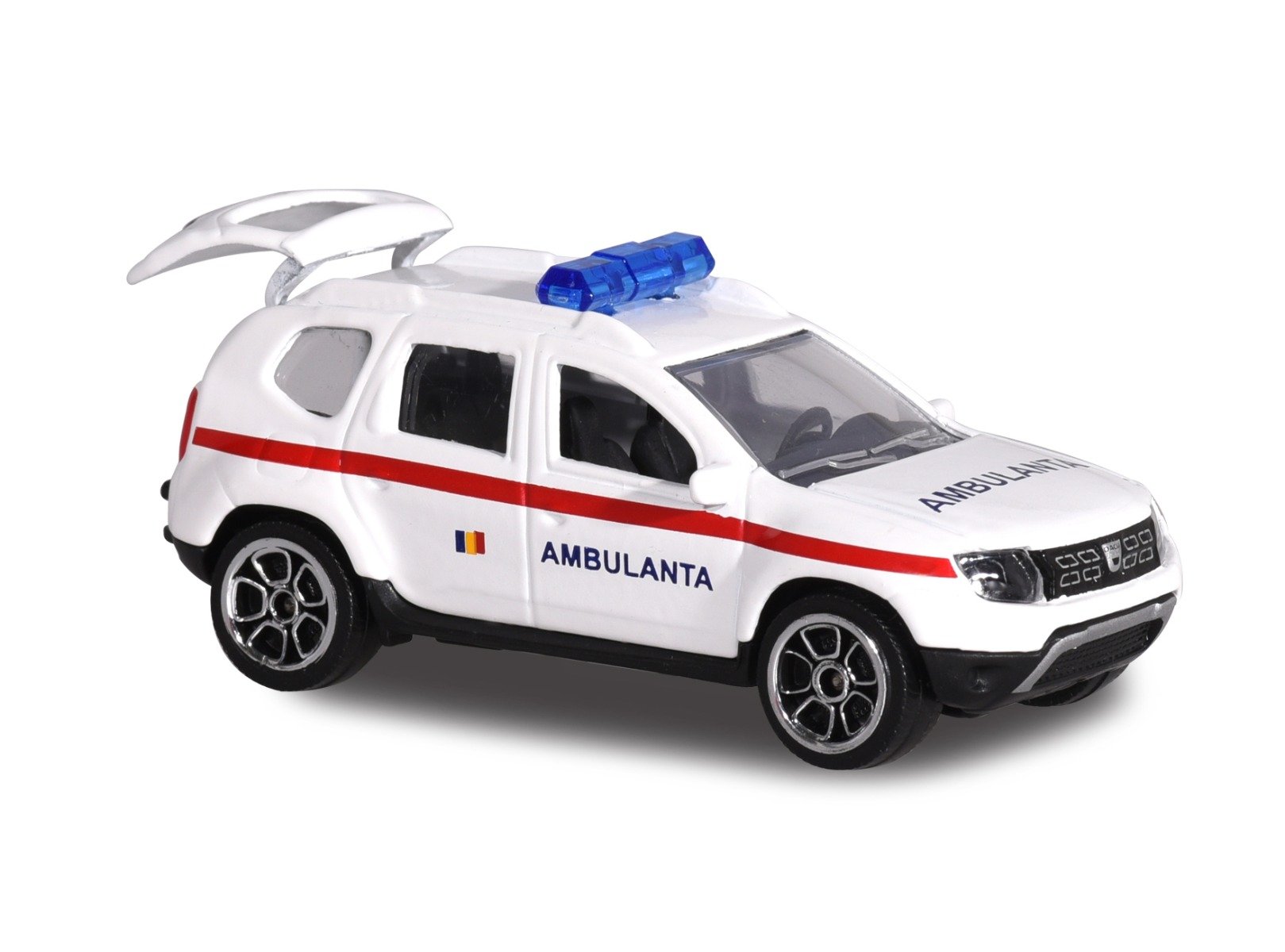Masinuta Dacia Duster Majorette, 7.5 cm, Ambulanta