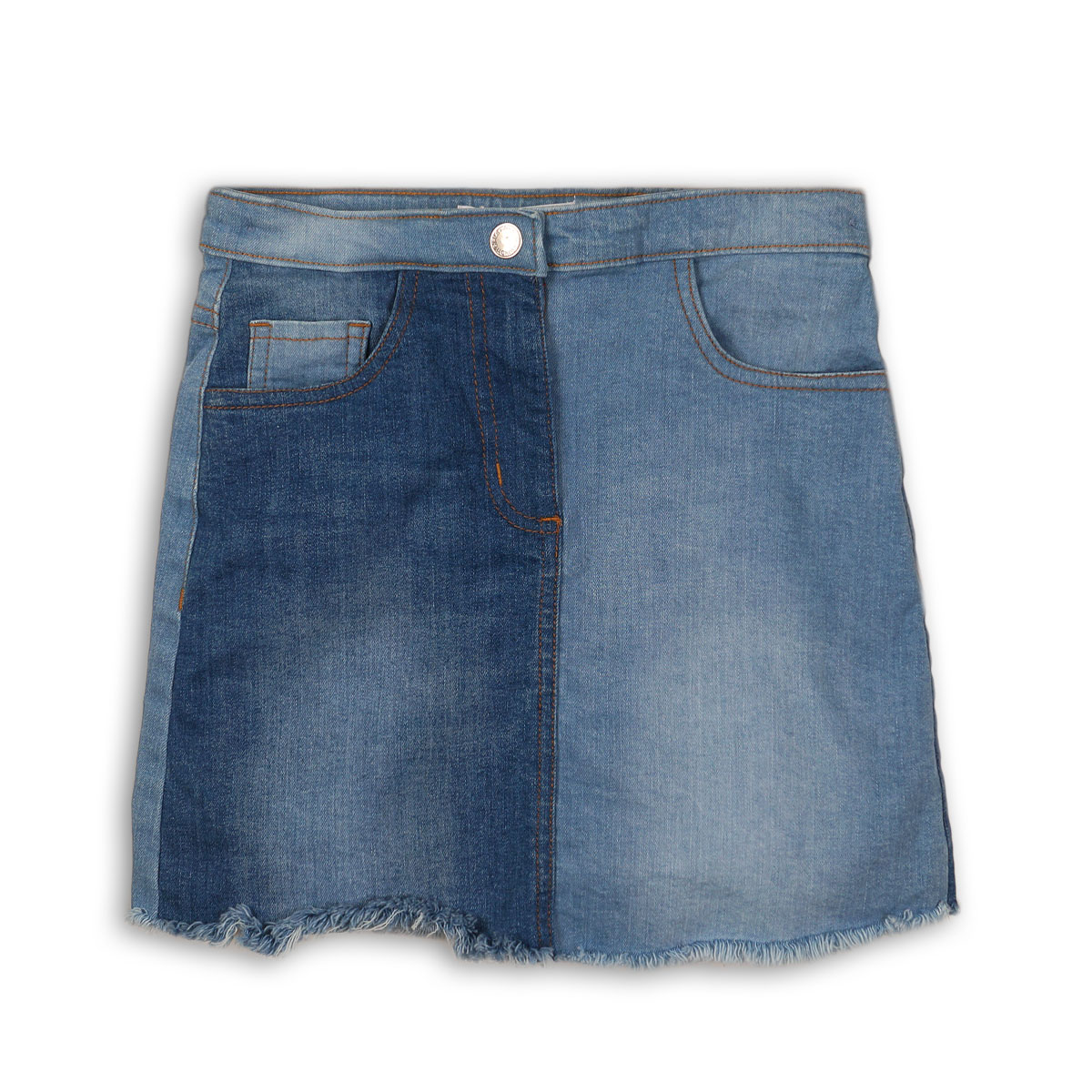 Fusta denim cu buzunare laterale si la spate, minoti gleam