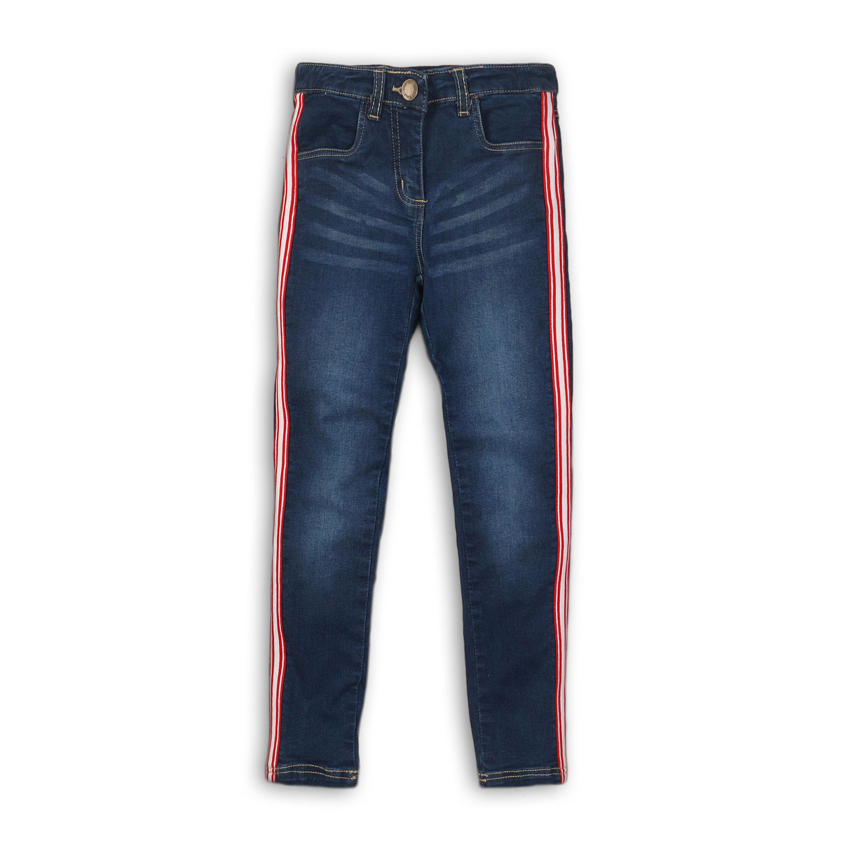 Pantaloni denim cu banda multicolora, Minoti Union