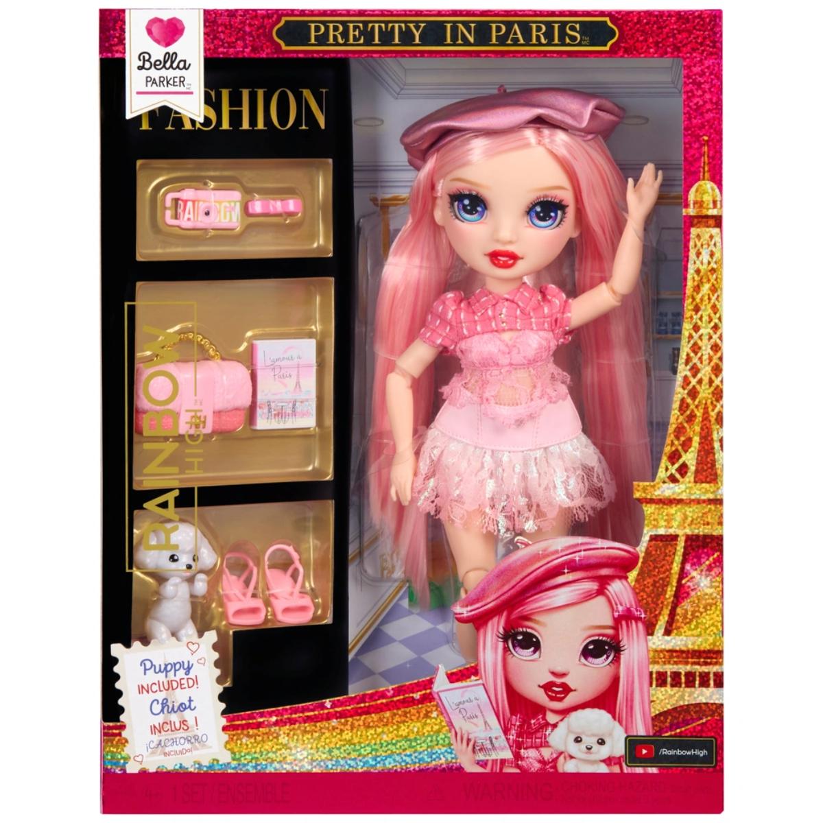 Papusa Rainbow High, Pretty in Paris Fashion, Bella, 248781EUC