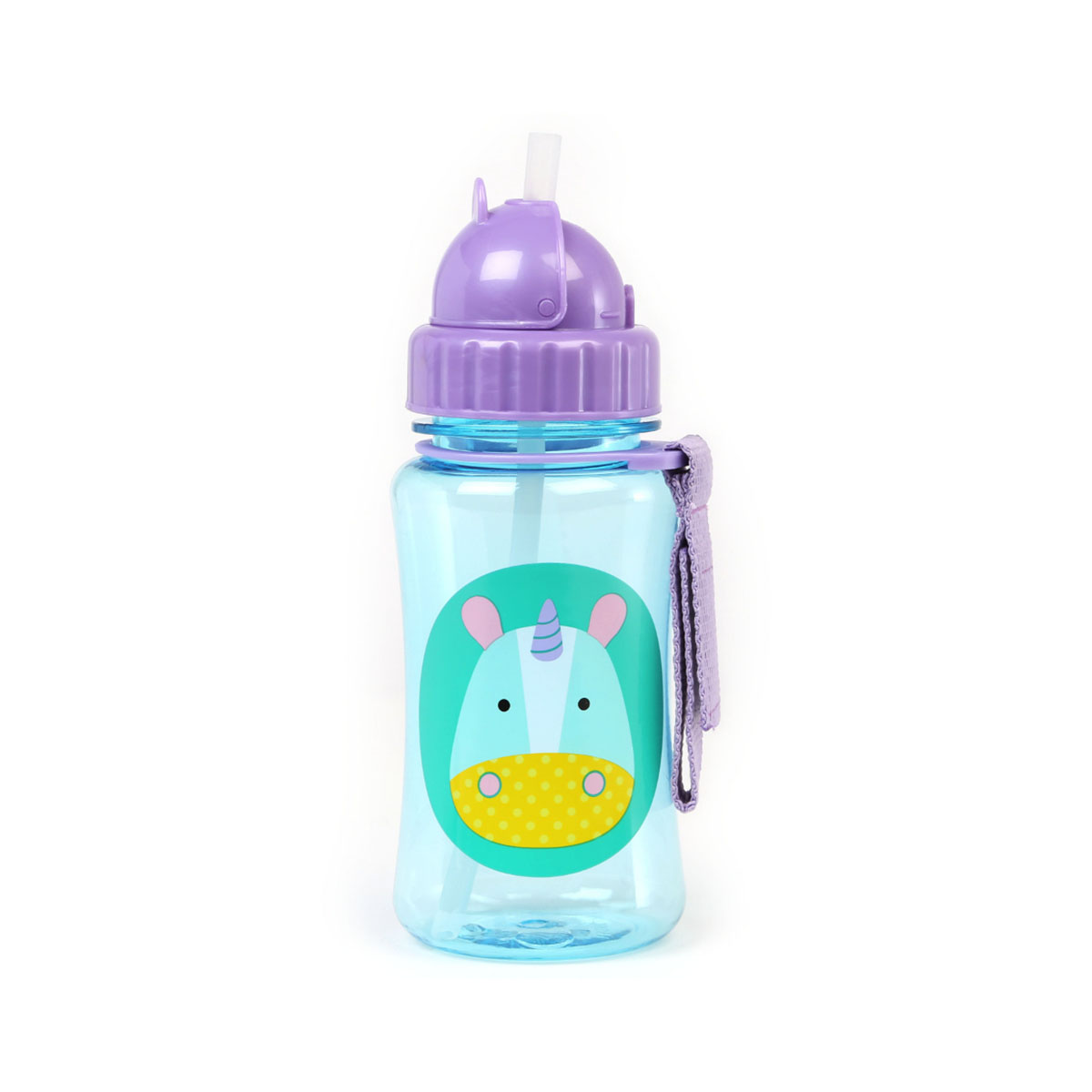 Sticluta cu pai zoo skip hop, 355 ml, unicorn