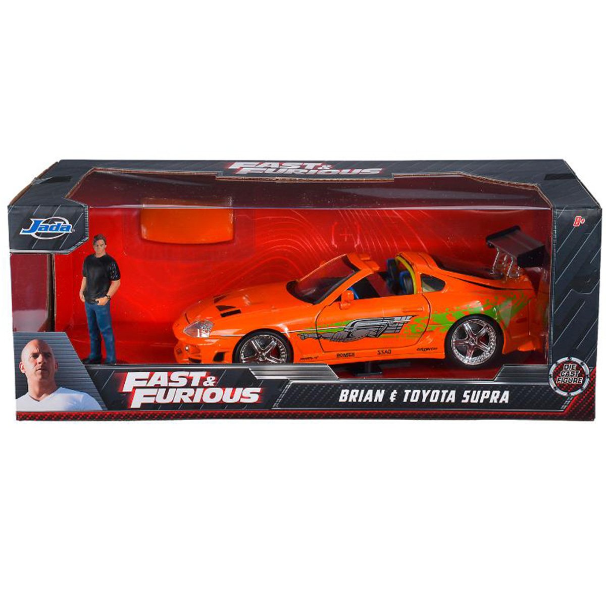 Set masina si figurina, Jada, Fast And Furious, 1995 Toyota Supra 1:24