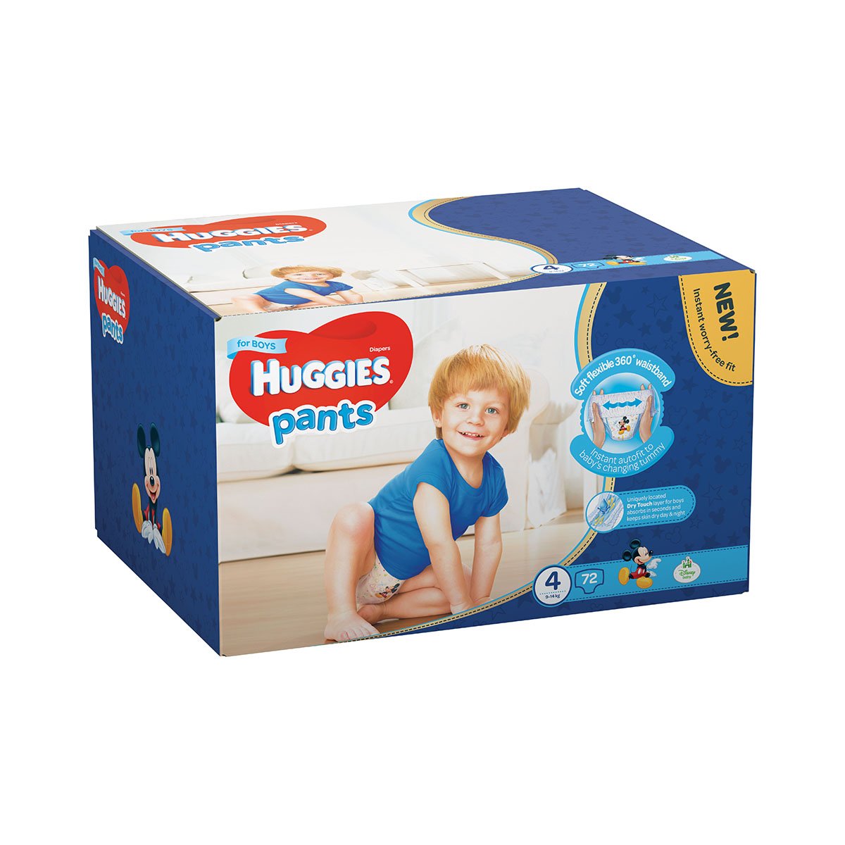 Scutece Huggies Pants Box Boys, Nr 4, 9 - 14 Kg, 72 buc