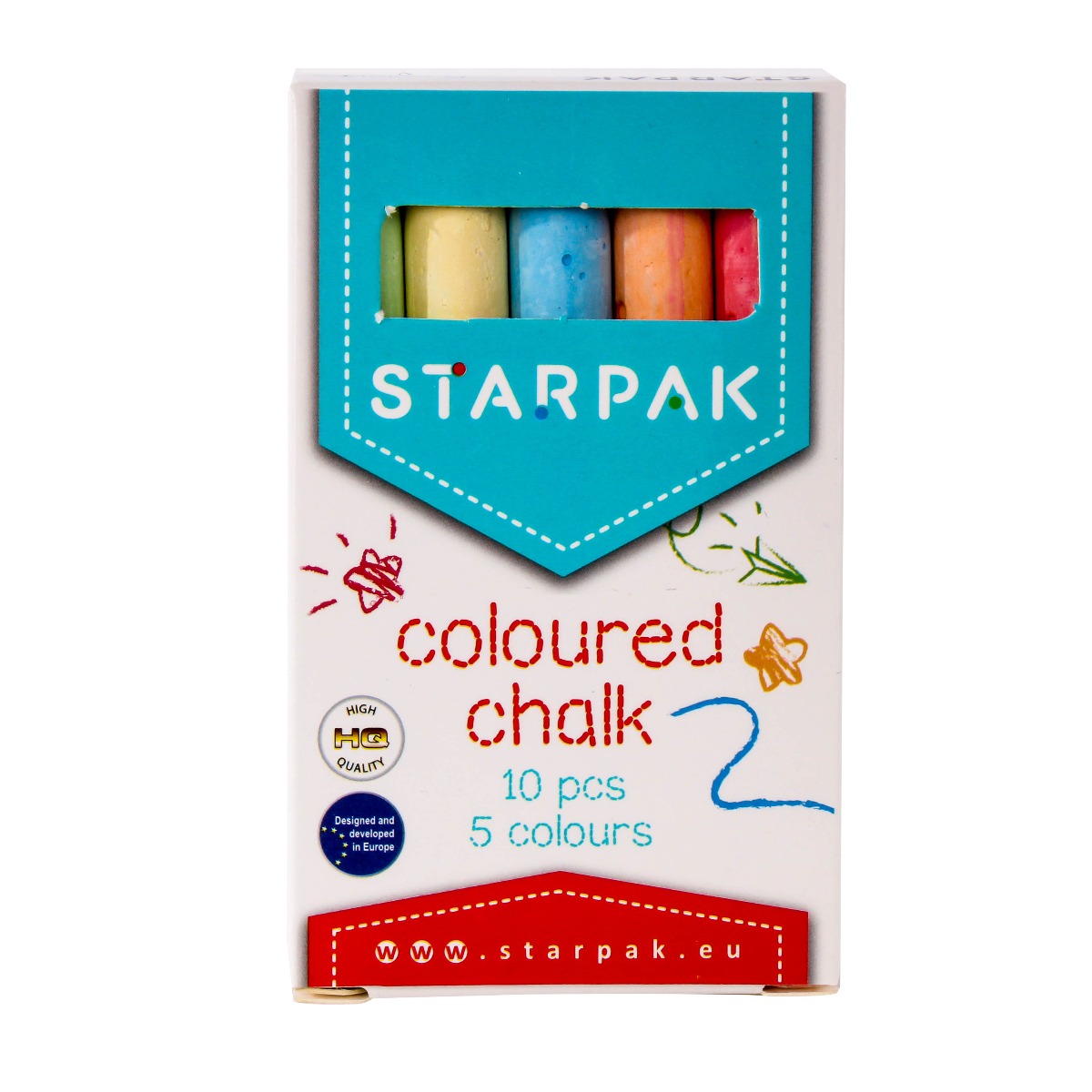 Set creta colorata Starpak, 5 culori, 10 bucati accesorii imagine 2022 protejamcopilaria.ro