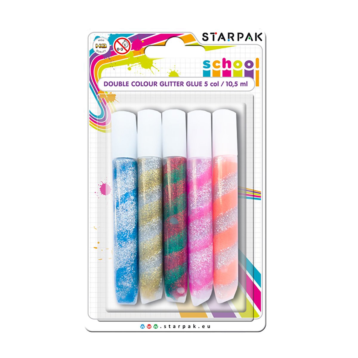 Lipici cu glitter in doua culori Starpak, 10.5 ml 10.5 imagine 2022 protejamcopilaria.ro