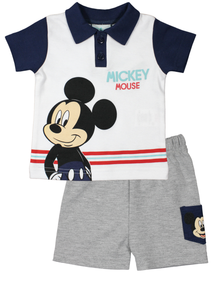 Set tricou si pantaloni scurti Disney Mickey Mouse, Albastru