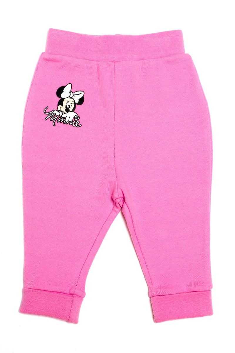 Pantaloni lungi cu imprimeu Disney Minnie Mouse, Roz