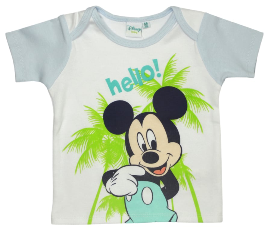 Tricou cu imprimeu Disney Mickey Mouse, Hello, Alb