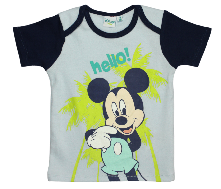 Tricou cu imprimeu Disney Mickey Mouse, Hello, Albastru