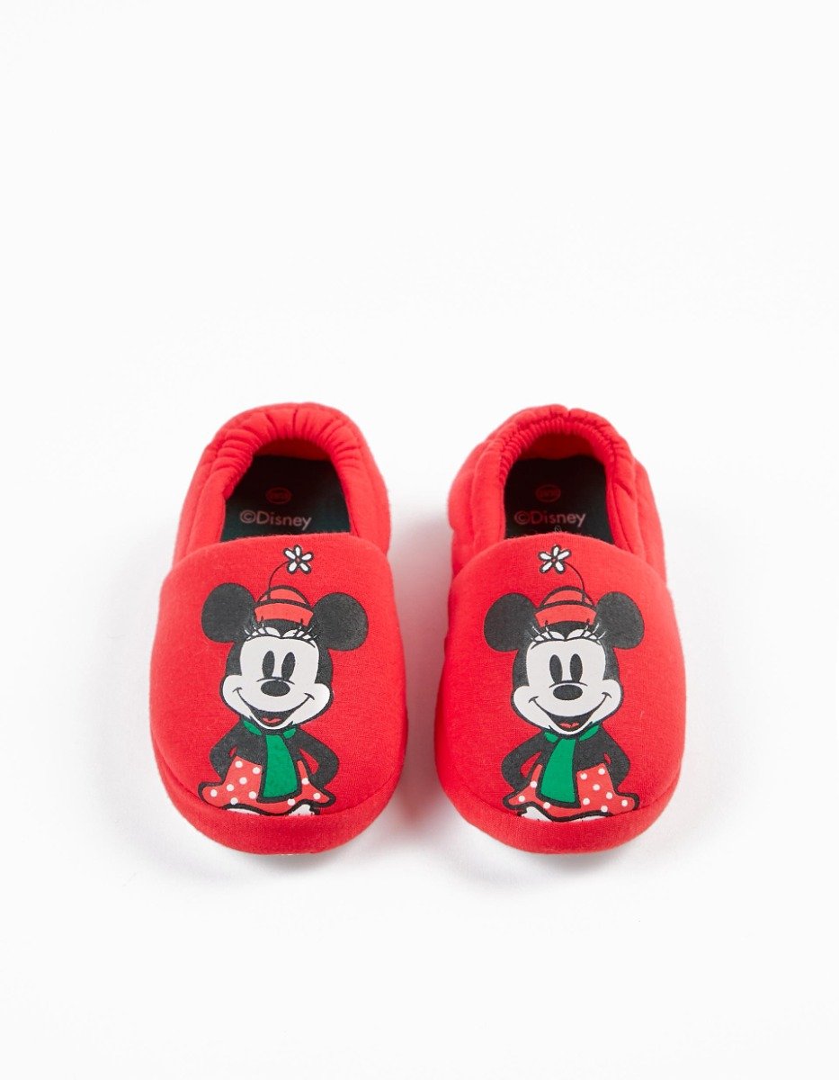 Papuci din bumbac, Zippy, Disney Minnie Mouse. Rosu bumbac