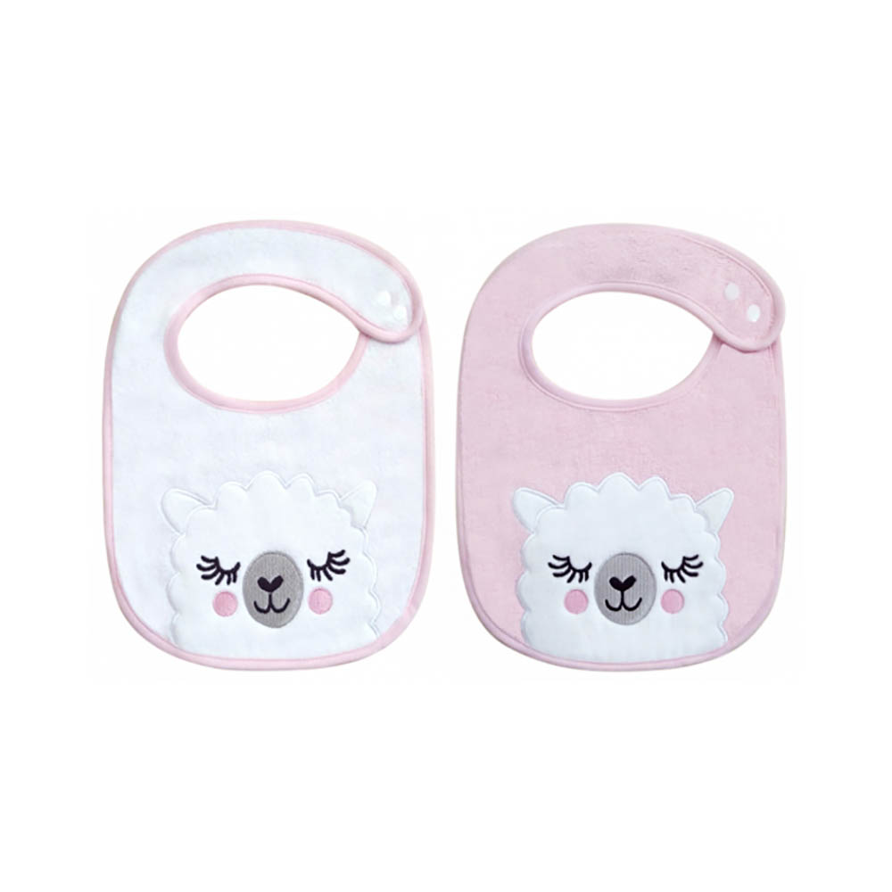 Set 2 bavete kikka boo sleepy lama, roz