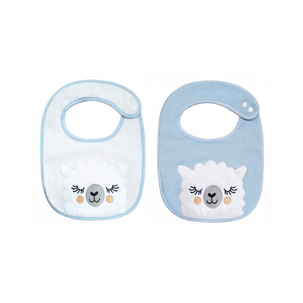 Set 2 bavete kikka boo sleepy lama, albastru