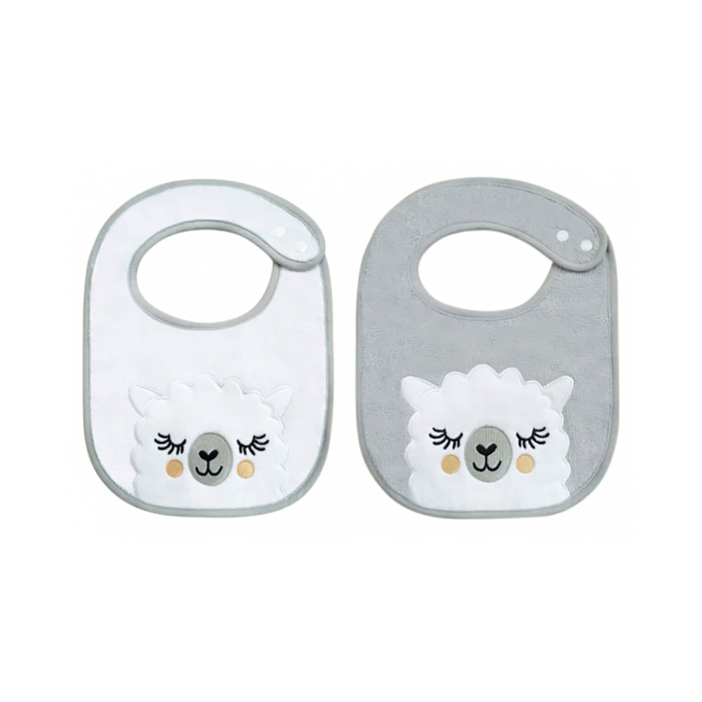 Set 2 bavete kikka boo sleepy lama, gri