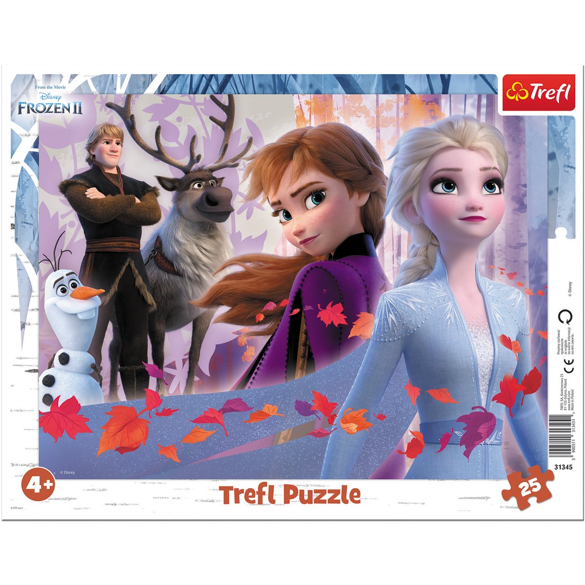 Puzzle Trefl 25 piese in rama, Aventuri in tinutul inghetat, Disney Frozen 2 Aventuri imagine 2022 protejamcopilaria.ro