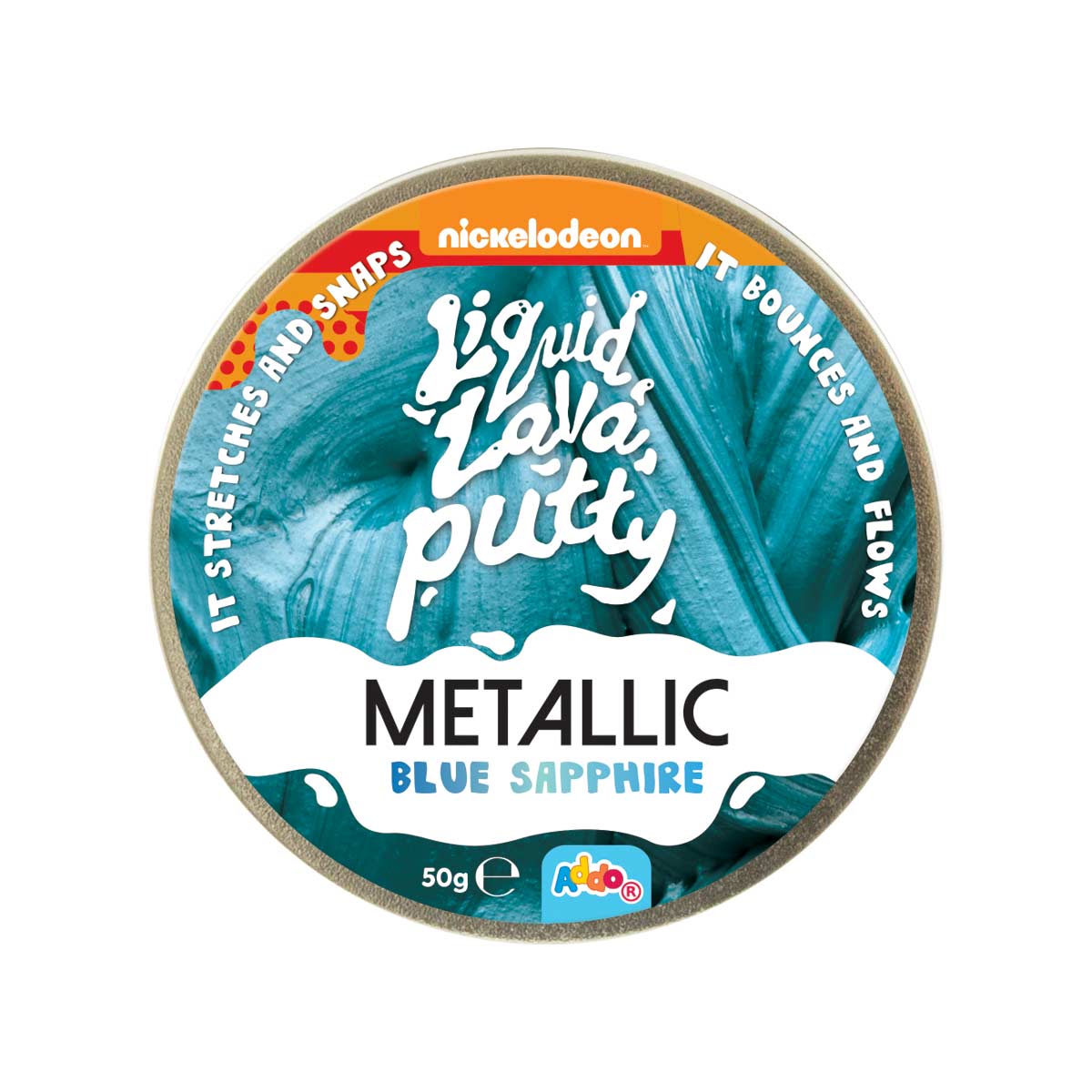 Plastilina inteligenta Nickelodeon Lava Putty, Metallic Blue