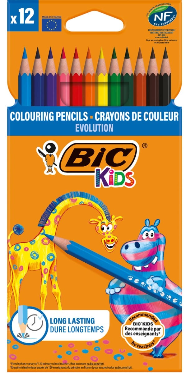 Set creioane colorate Evolution Bic, P12