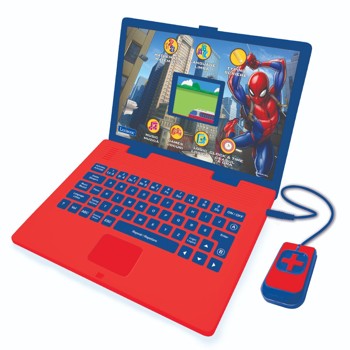 Laptop educational color, Lexibook Spiderman, 130 de activitati noriel.ro