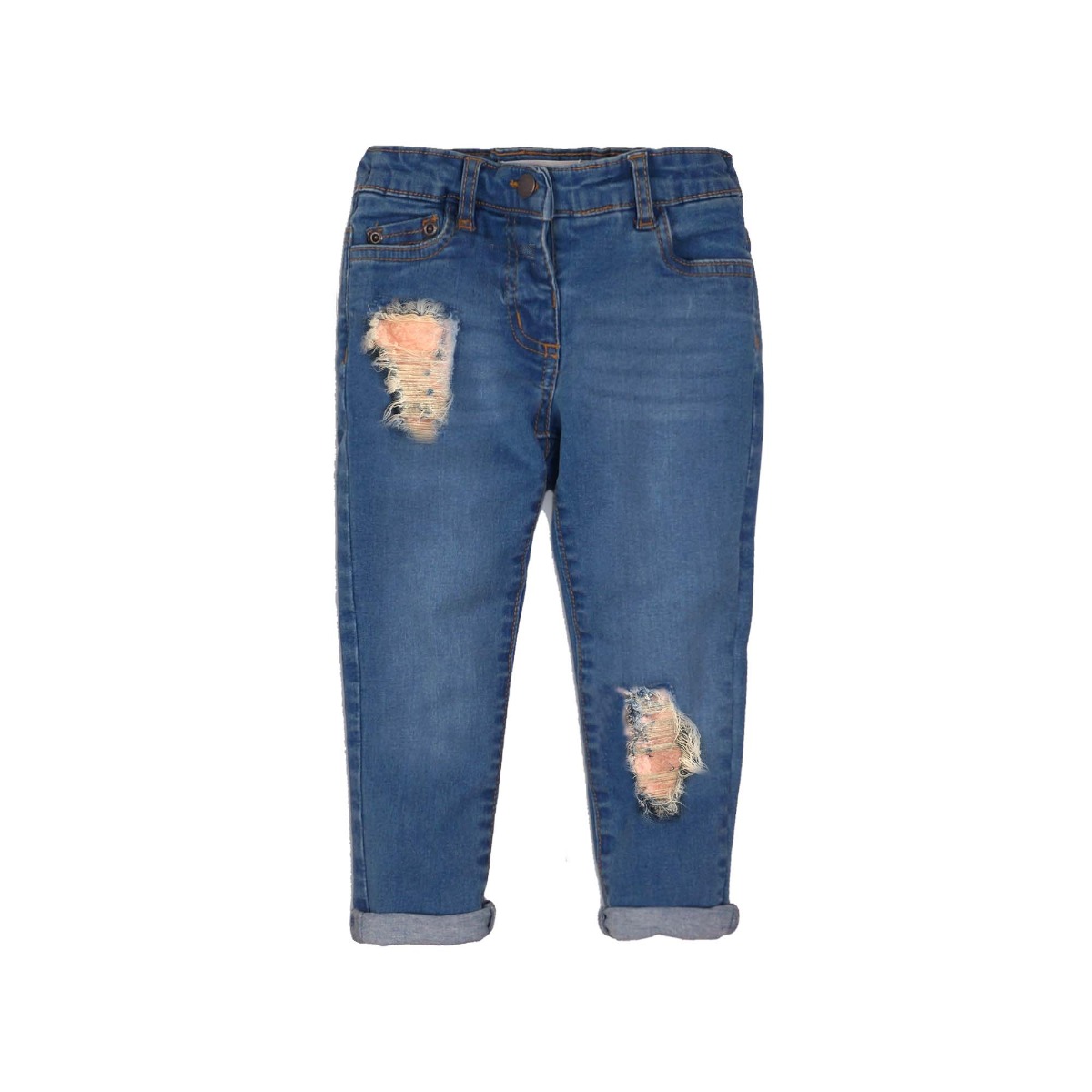 Pantaloni jeans denim cu model aplicat Minoti Trip