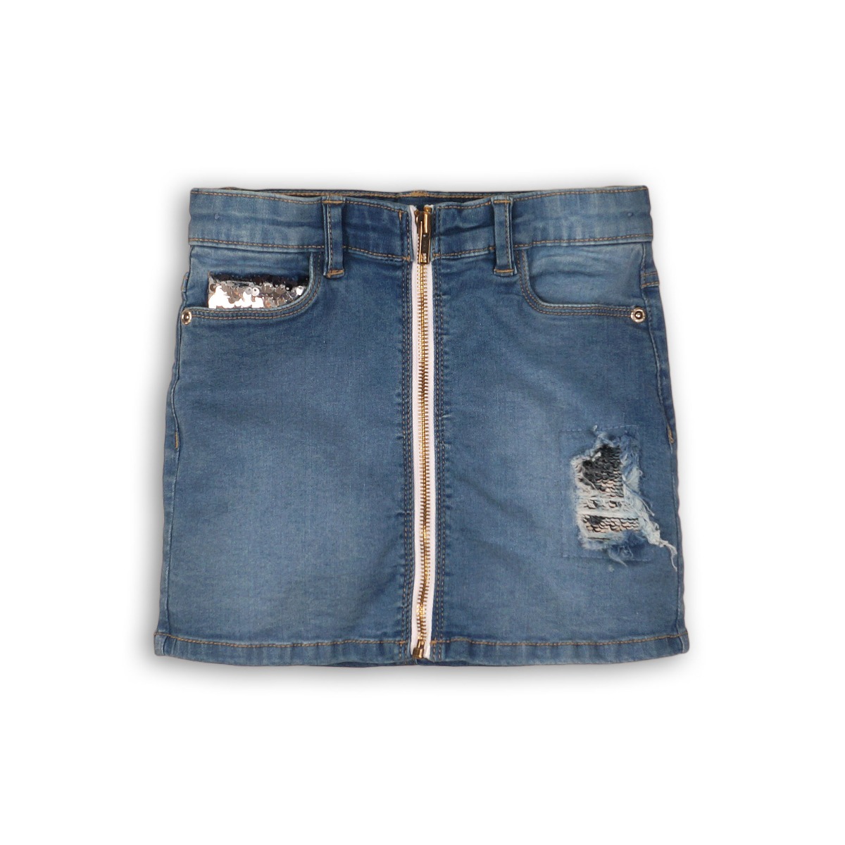 Fusta denim cu paiete si buzunare minoti wistful