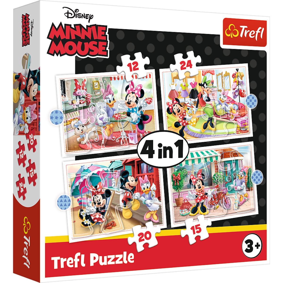Puzzle 4 in 1, Trefl, Minnie si prietenii (12, 15, 20 si 24 piese) (12 imagine 2022 protejamcopilaria.ro