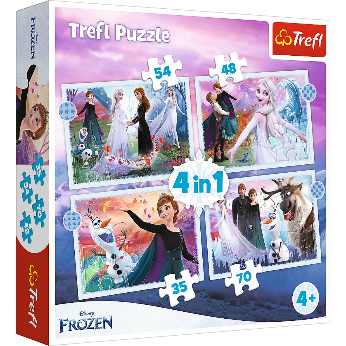 Puzzle 4 in 1, Trefl, Magie in padure, Disney Frozen 2 (35, 48, 54 si 70 piese) (35 imagine 2022 protejamcopilaria.ro