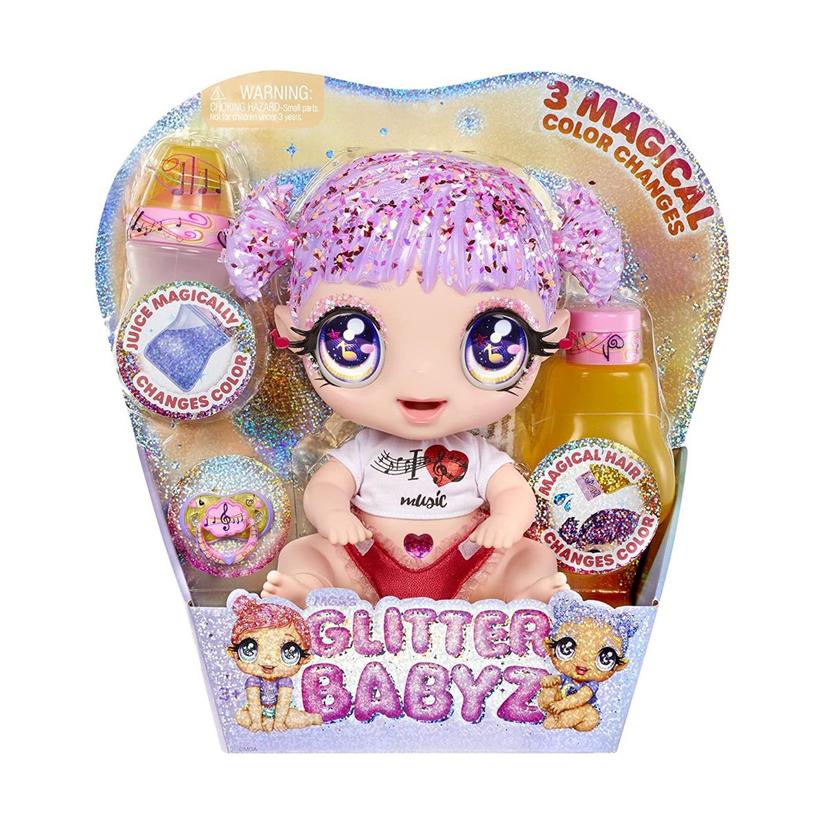 Papusa bebelus Glitter Babyz Melody Highnote, 580188EUC