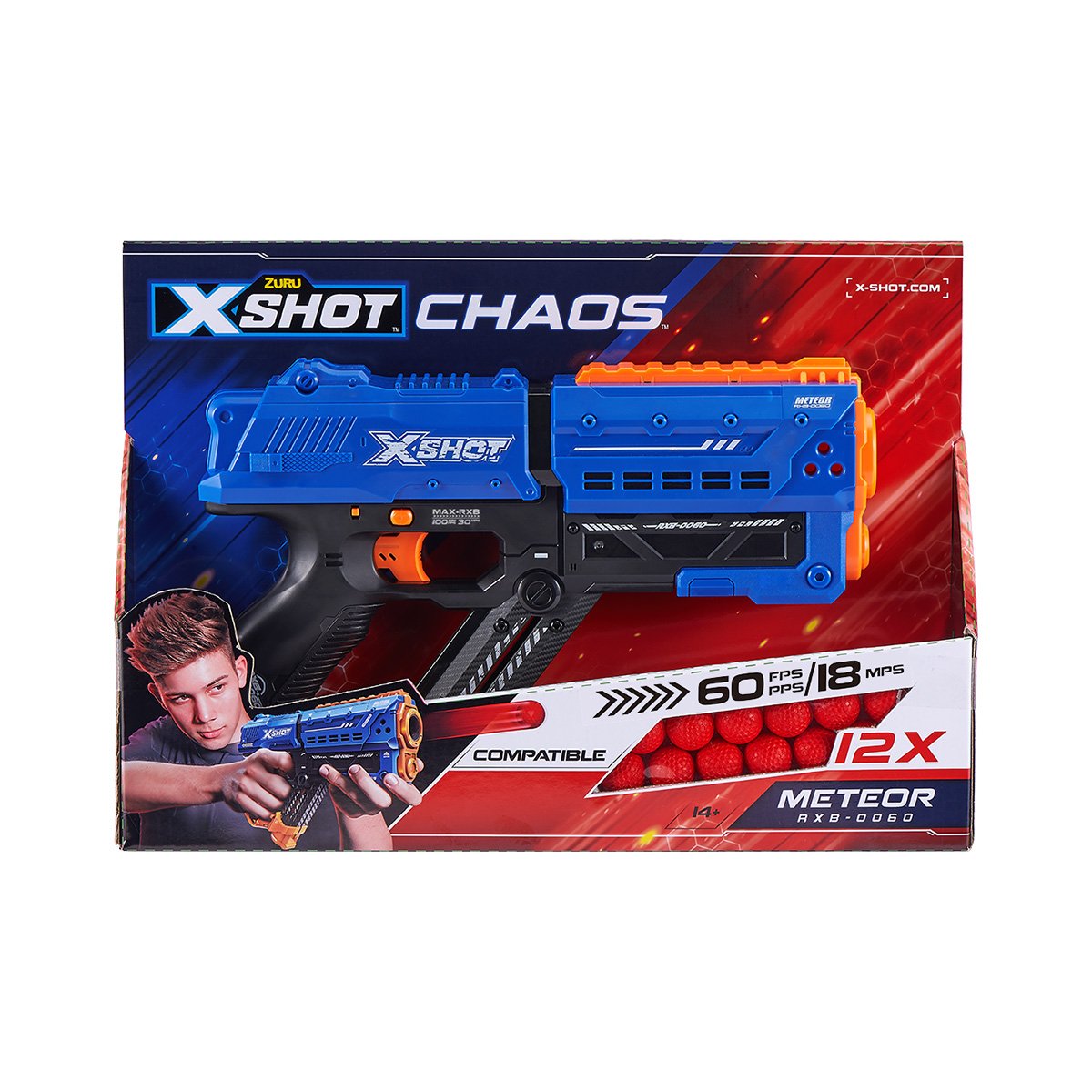 Blaster X-Shot Chaos Meteor cu 12 gloante din spuma noriel.ro imagine noua