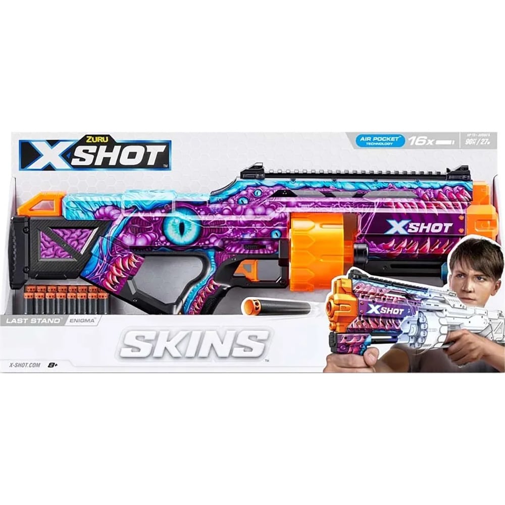 Blaster cu 16 sageti, X-Shot, Excel Skins Last Stand, Enigma, 36518L