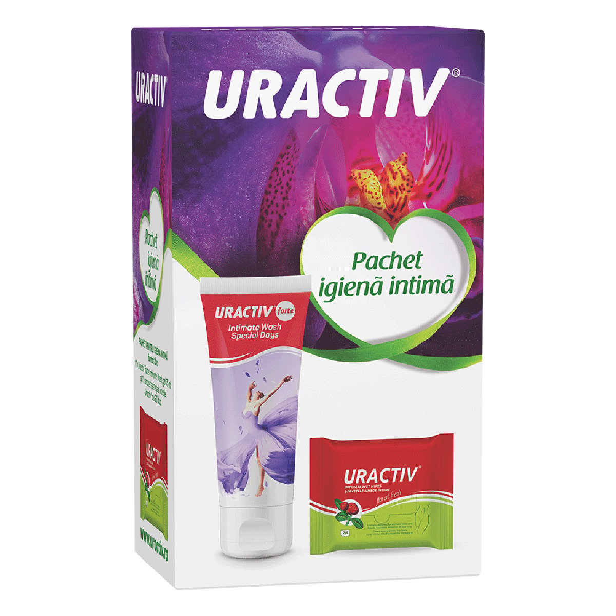 Intimate Wash gel, 75 ml, + servetele Uractiv, Uractiv Forte noriel.ro