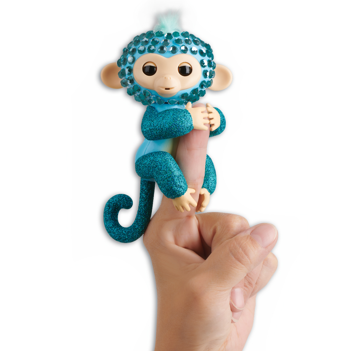 Jucarie interactiva Fingerlings - Maimuta Fingerblings, Glam, Albastru