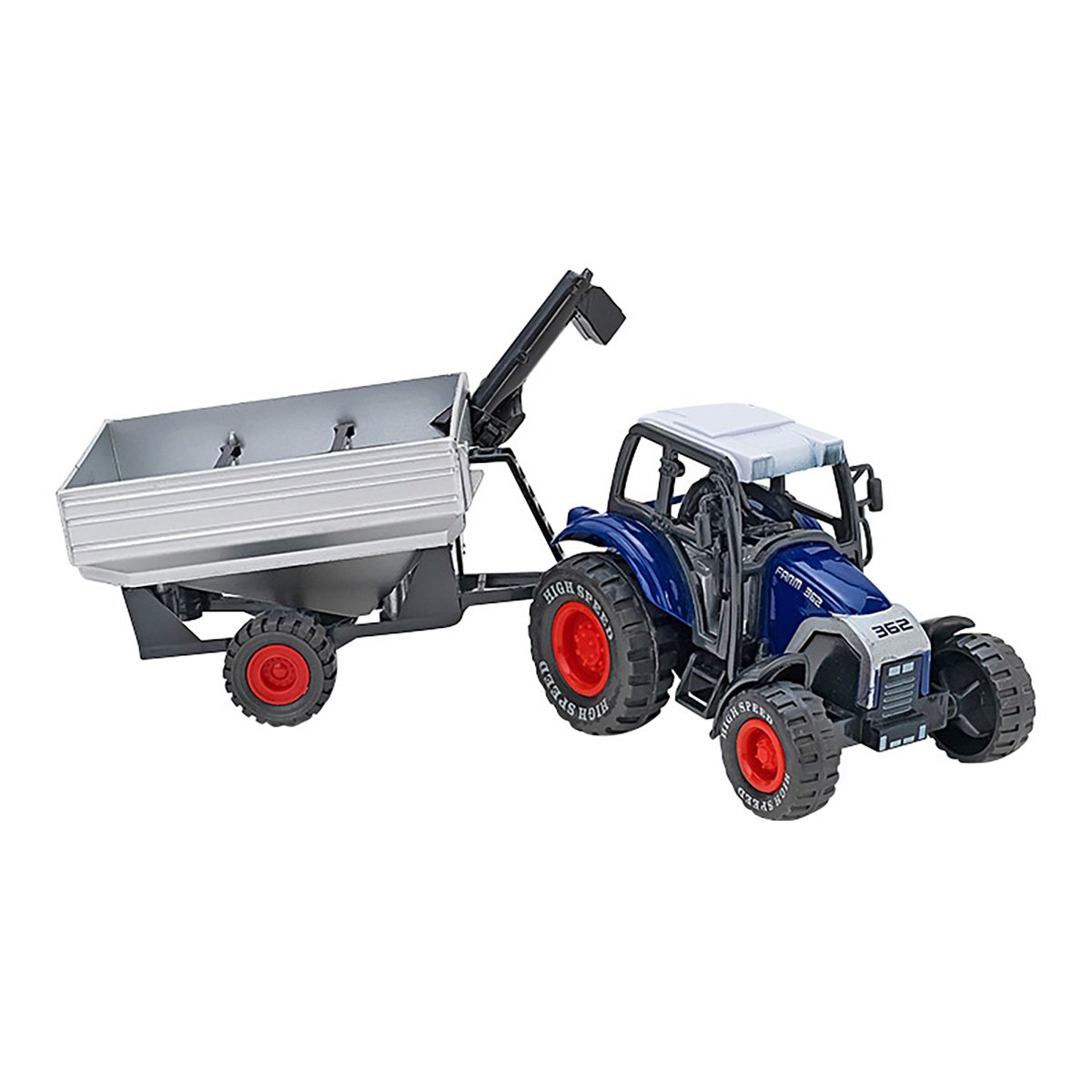 Tractor cu remorca Globo Spidko Farm World, Albastru