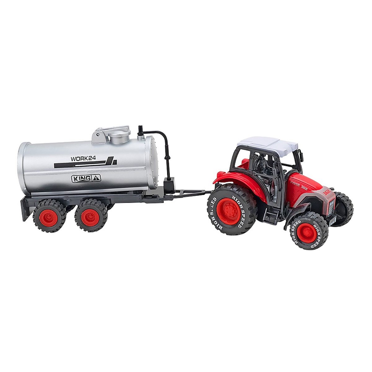 Tractor cu remorca Globo Spidko Farm World, Rosu