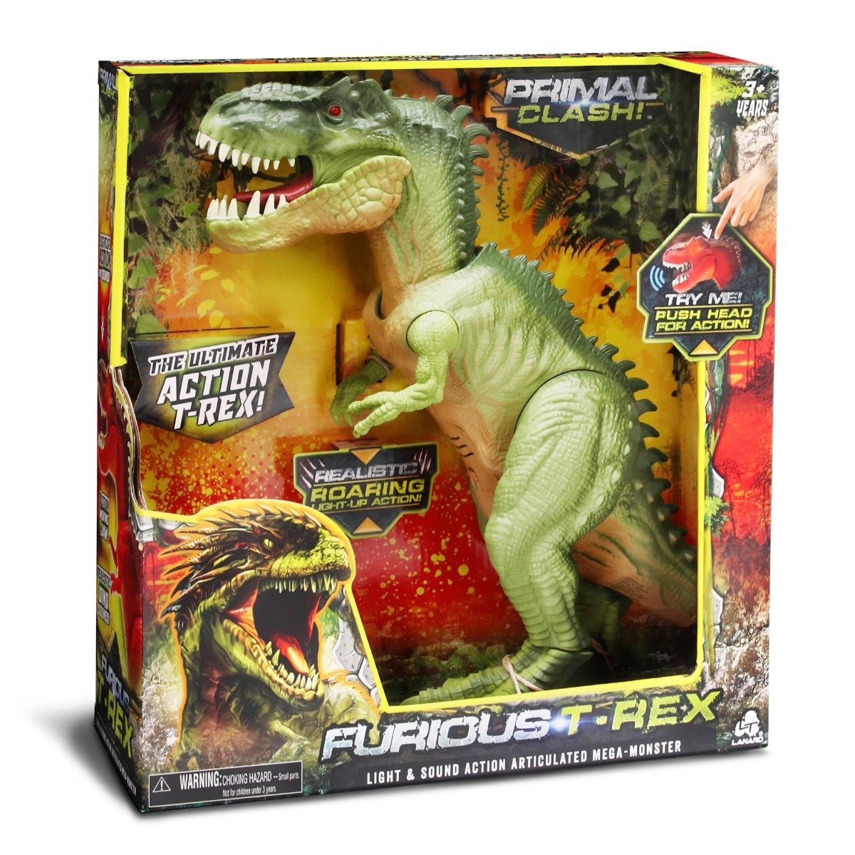 Figurina articulata Dinozaur, Lanard Toys, Jurassic Clash, Verde articulata imagine noua responsabilitatesociala.ro