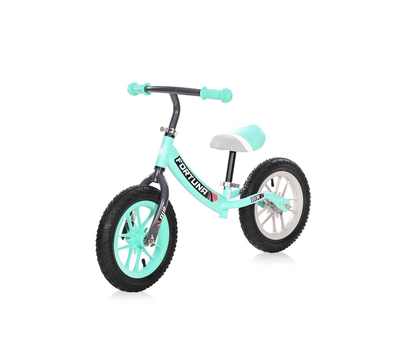 Bicicleta de echilibru, 2-5 ani, 12 inch, anvelope gonflabile, leduri, Lorelli Fortuna Air, Grey Green
