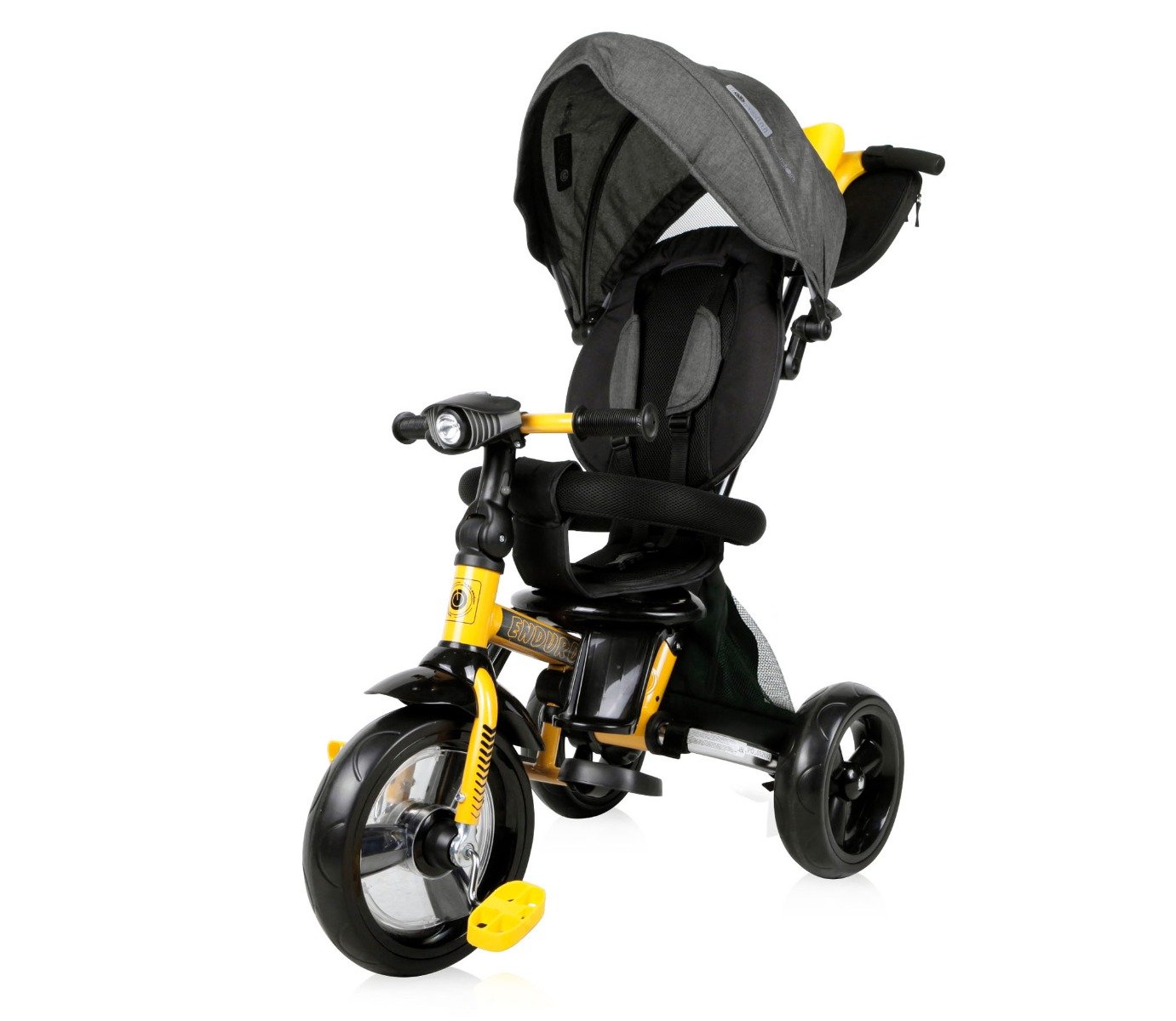 Tricicleta Multifunctionala, 4 In 1, Cu Scaun Rotativ, Lorelli Enduro, Yellow Black