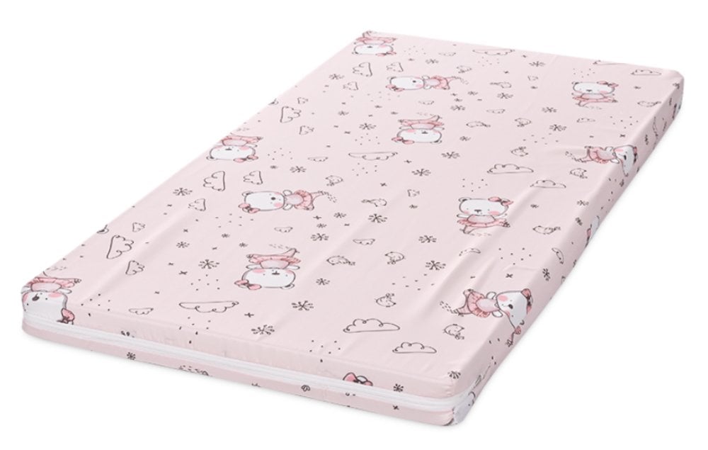 Saltea pat, Lorelli Classic, spuma elastica, 60 x 120 x 6 cm, Pink Ballerina Bear