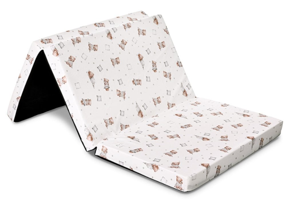 Saltea pliabila de voiaj, Lorelli, spuma elastica, 60 x 120 x 5 cm, Bear and Pillow Beige