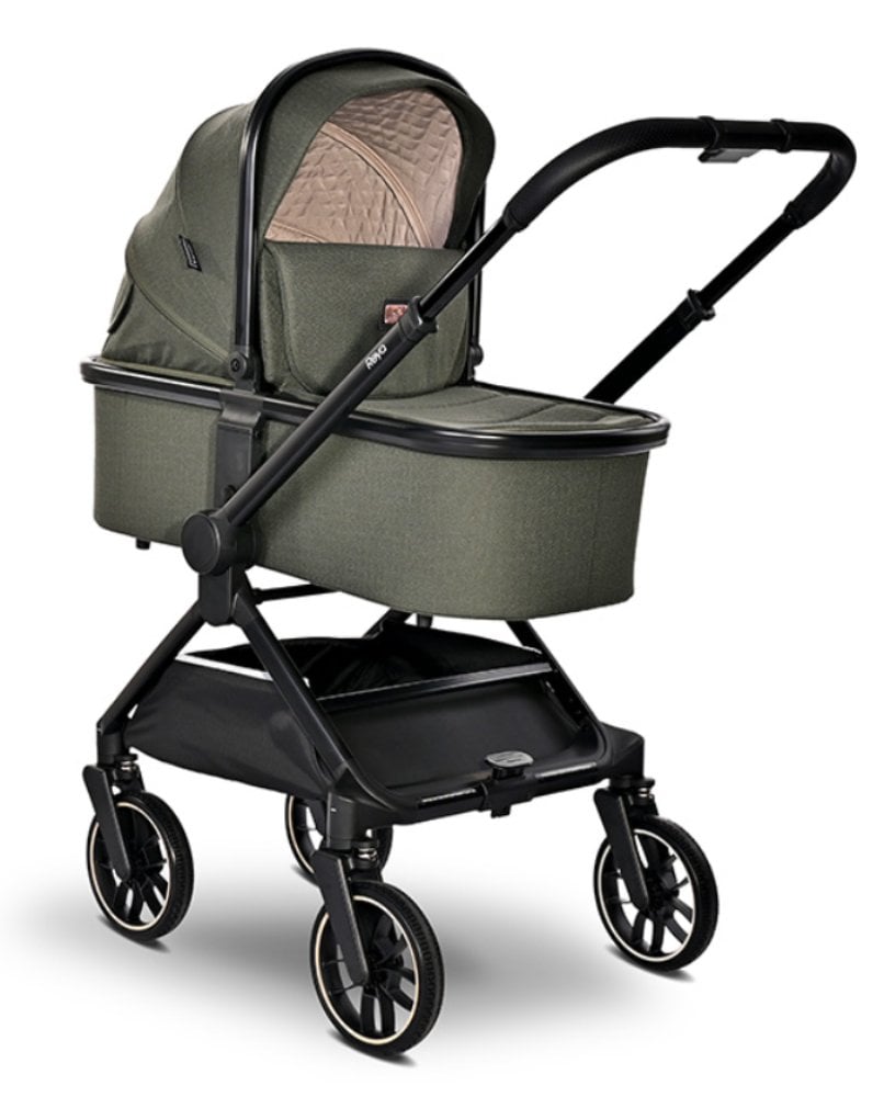 Carucior 3 in 1, Lorelli Reya, maner reversibil, pana la 22 kg, Green