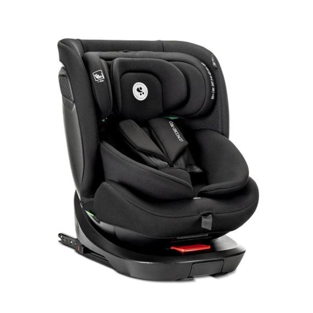 Scaun auto, Lorelli Concord Pro, Isofix, picior de sprijin, rotativ 360, cu perna de calatorie, 40-150 cm, Black