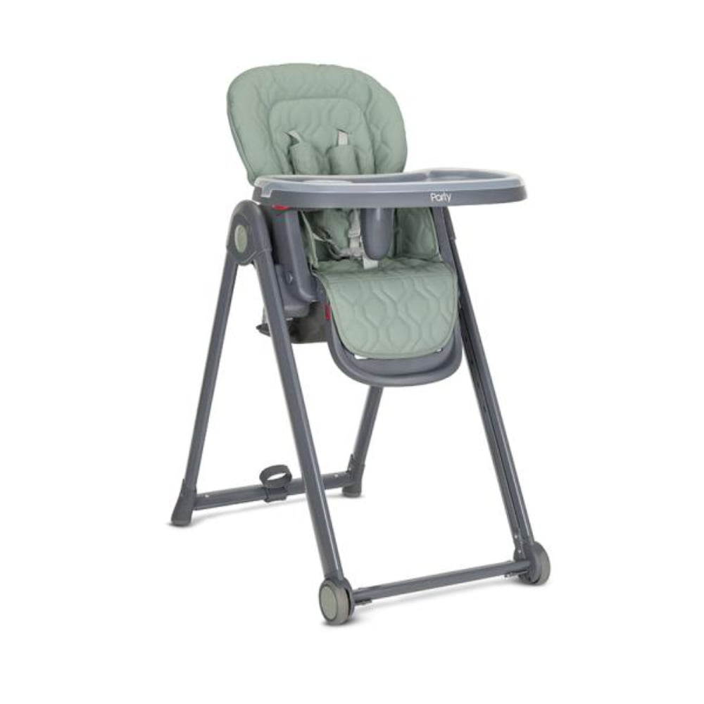 Scaun de masa, Lorelli Party, reglabil, cadru din aluminiu, 6 luni+, Green Leather